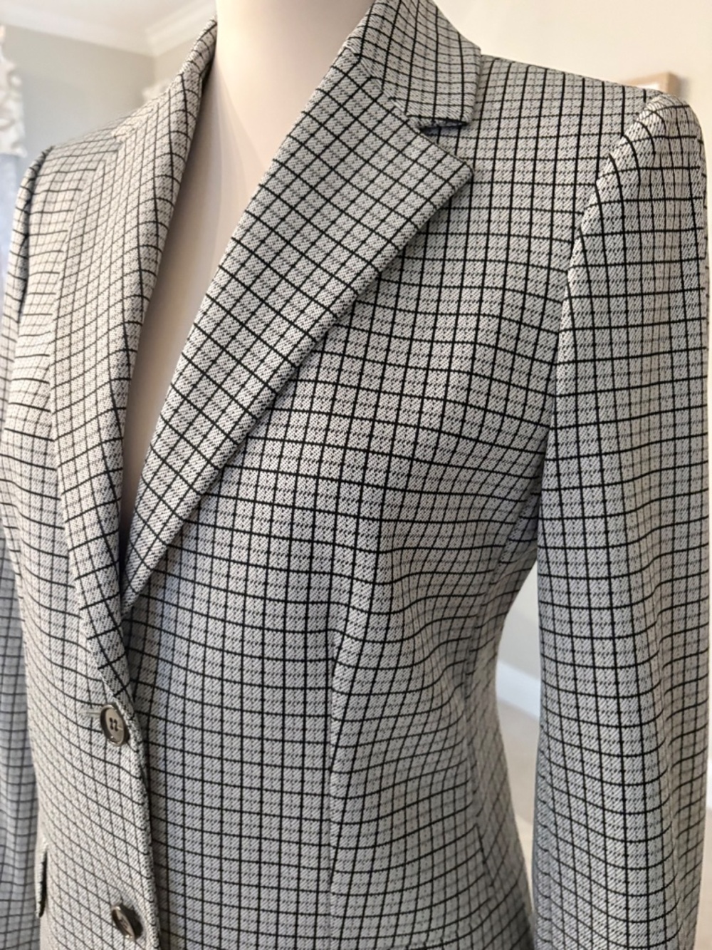 NWT Theory Fog Multi Contrast Grid Blazer - Picture 3 of 7
